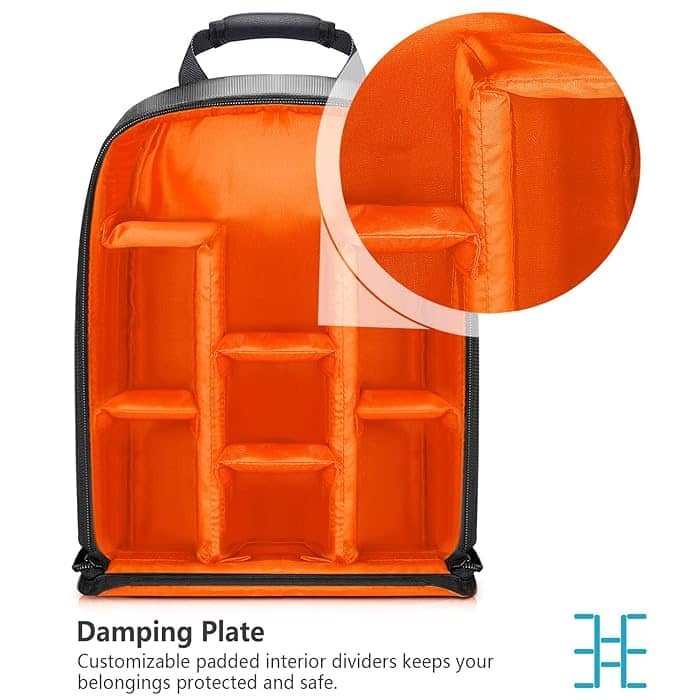 Neewer Multi-Function Backpack for Cameras and Accessories (Orange Interior)