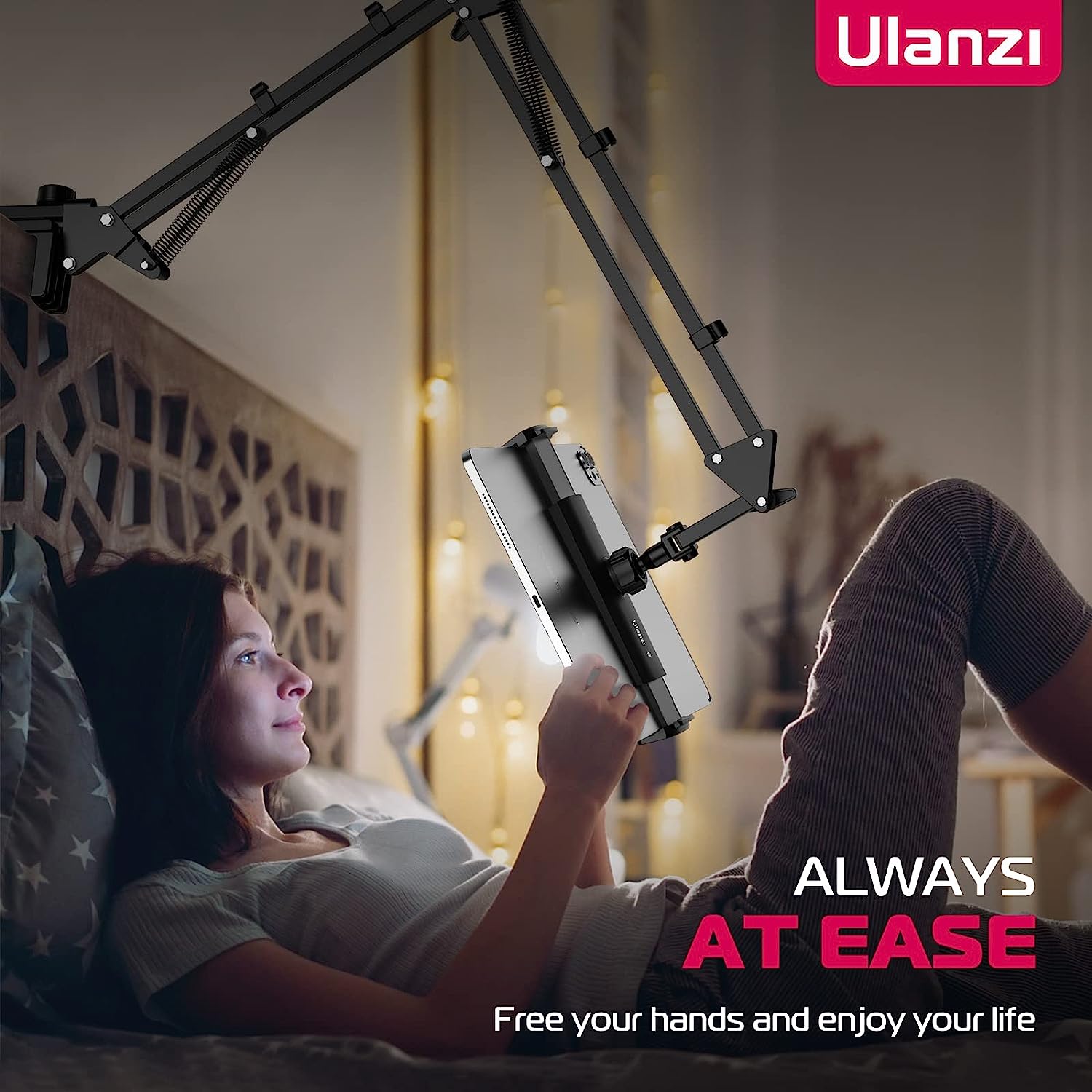 ULANZI T2 Adjustable Tablet Holder for Desk, Carbon Steel Tablet Phone Stand