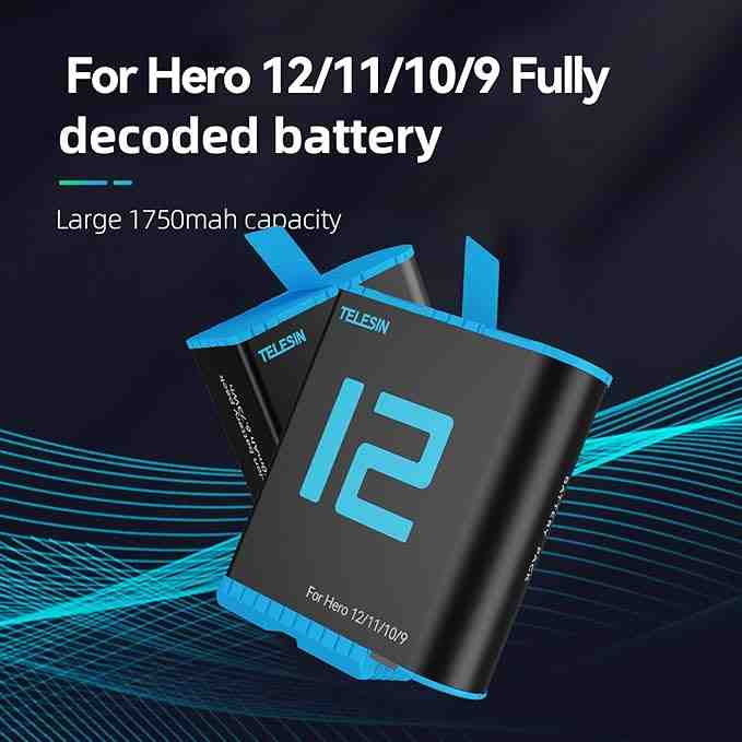 TELESIN GP-BTR-901-D Lithium Battery for GoPro HERO 12/11/10/9