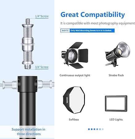 NEEWER 130cm Wall Mounting Triangle Boom Arm
