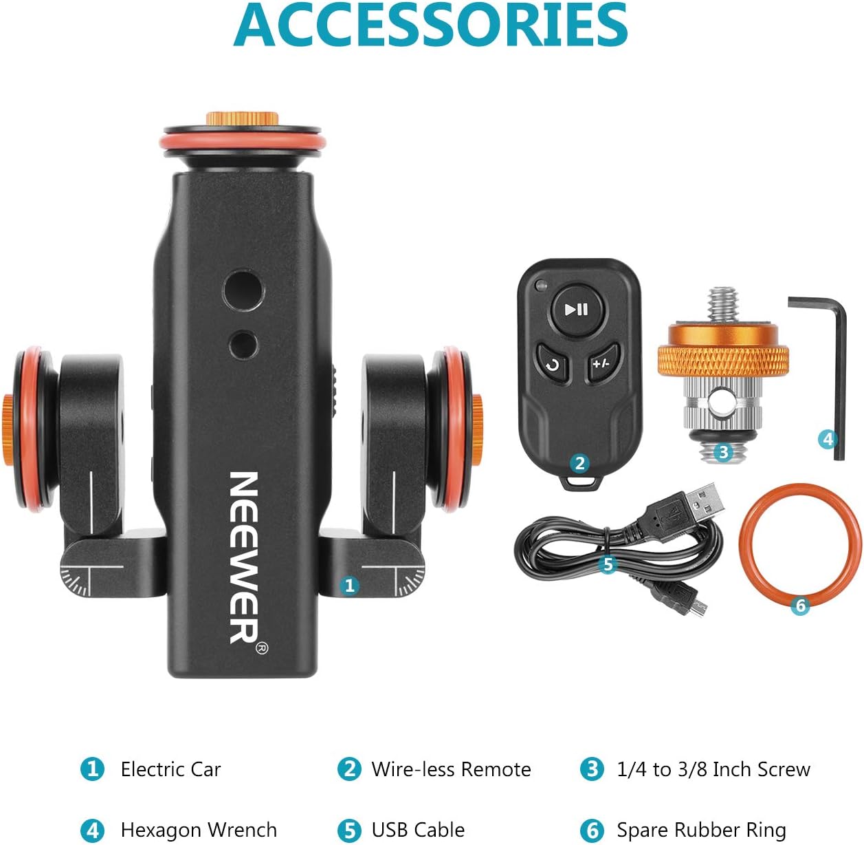 NEEWER Auto 3 Wheels Dolly with Wireless Remote