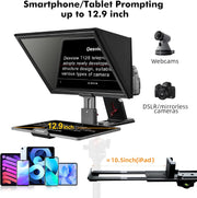 Desview T12S Teleprompter,12.9 Inch For Smartphone/ Tablet/ Ipad/ Camera