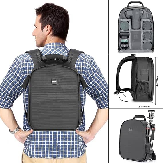 Neewer Multi-Function Backpack for Cameras and Accessories (Gray Interior)