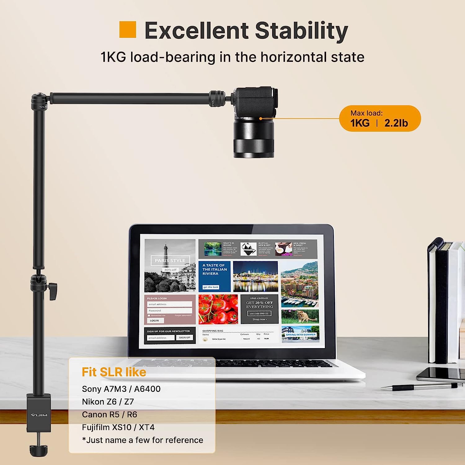 Ulanzi LS08 Flexible Overhead Camera Mount Desk Stand