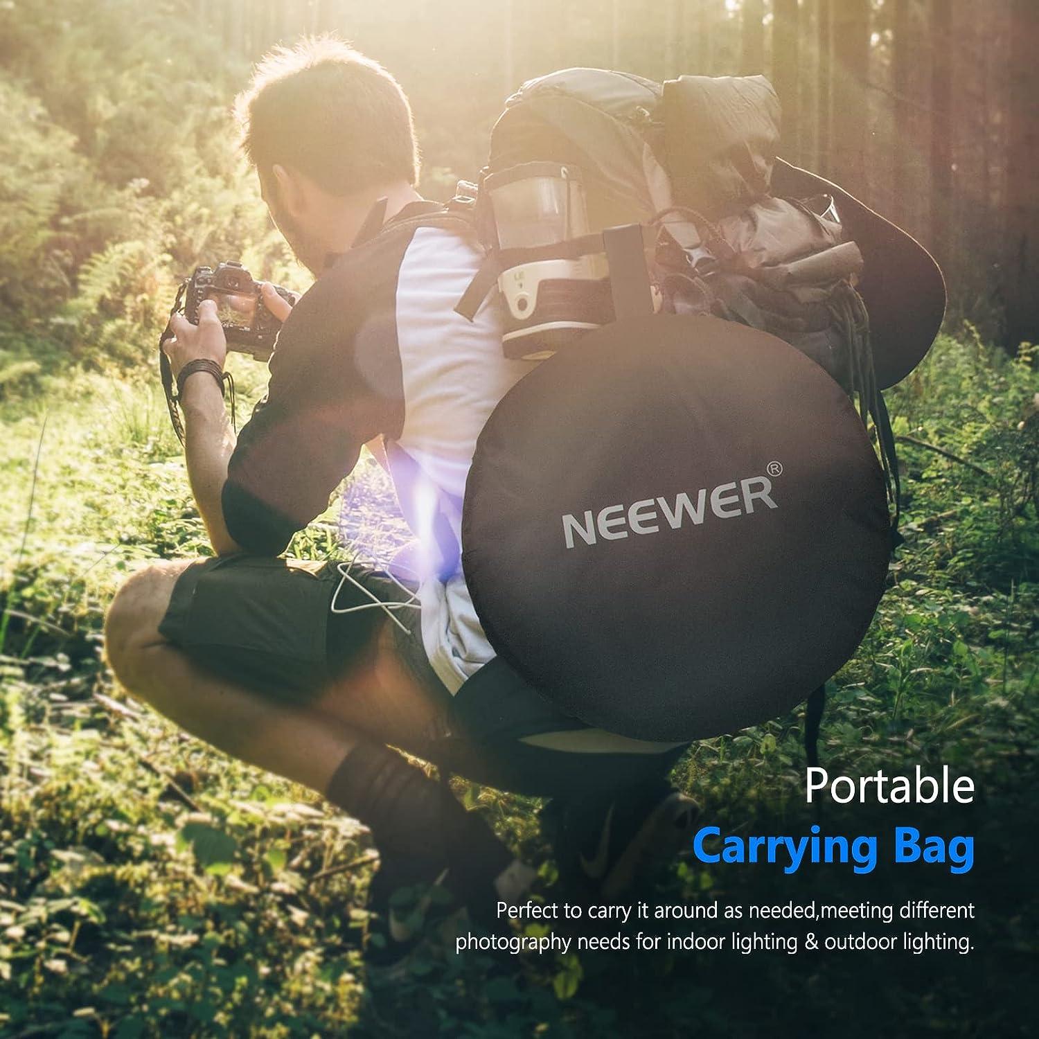 NEEWER 40"x 60"/100x150cm Light Reflectors for Photography, Portable 5 in 1 Collapsible Multi Disc with Bag - Translucent, Silver, Gold, Black, White Diffuser for Studio and Outdoor Lighting 100cm x 150cm