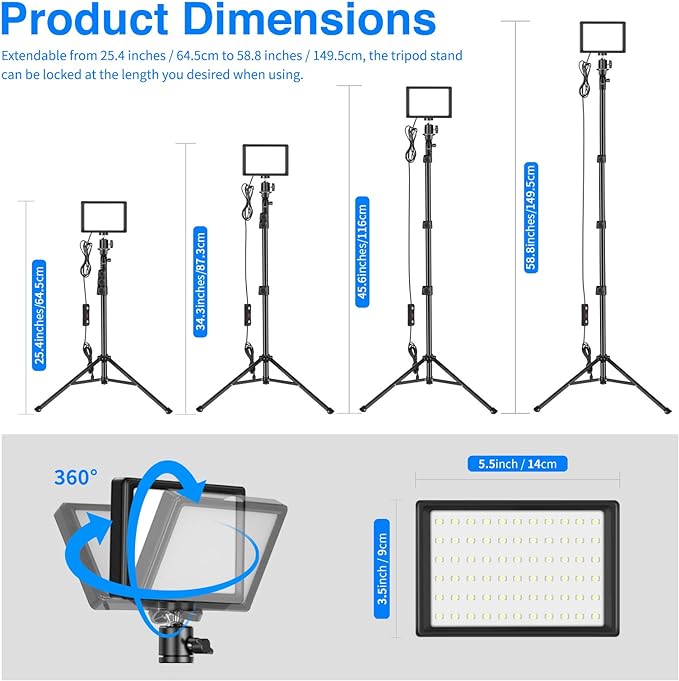 NEEWER ZC-10S 2 Pieces Pro USB Table Top LED Light Kit