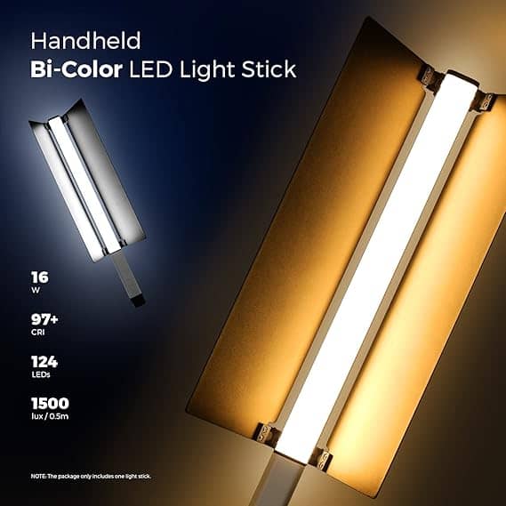 NEEWER CL124A Handheld Bi-Color LED Light Stick with Barn Doors