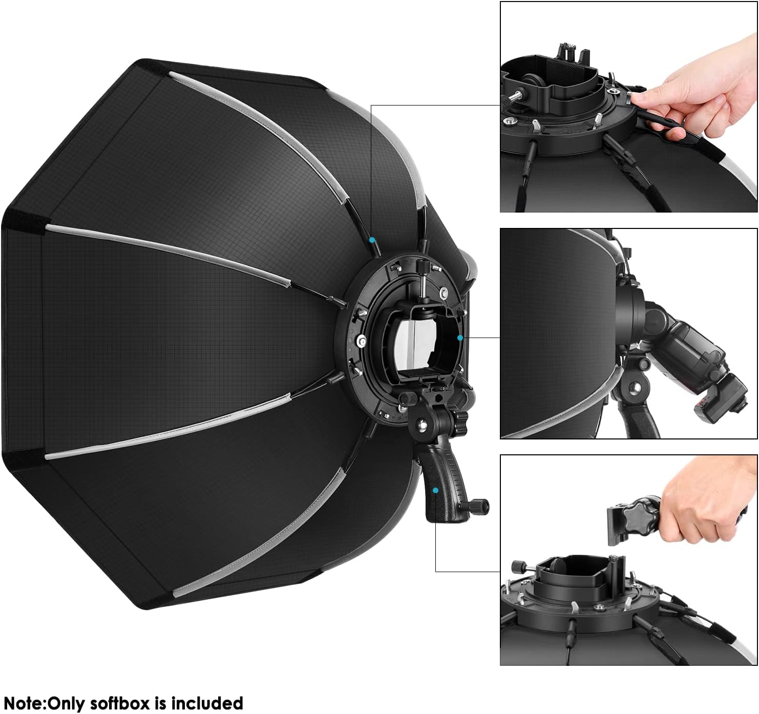 NEEWER 26''/65CM Octagonal Softbox Quick Release with S-Type Bracket Mount