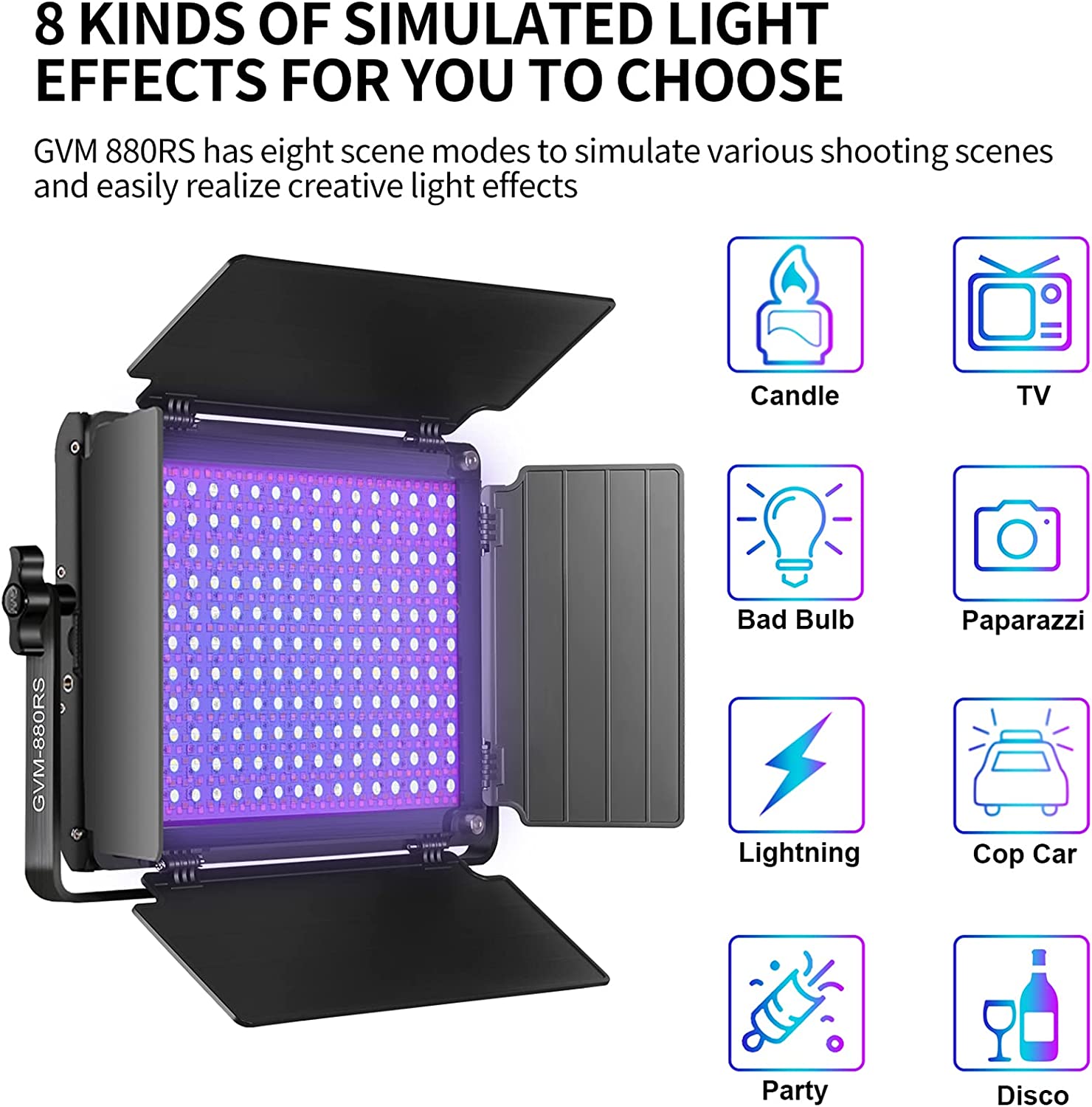 GVM 880RS RGB LED Studio 2-Video-Light-Kit