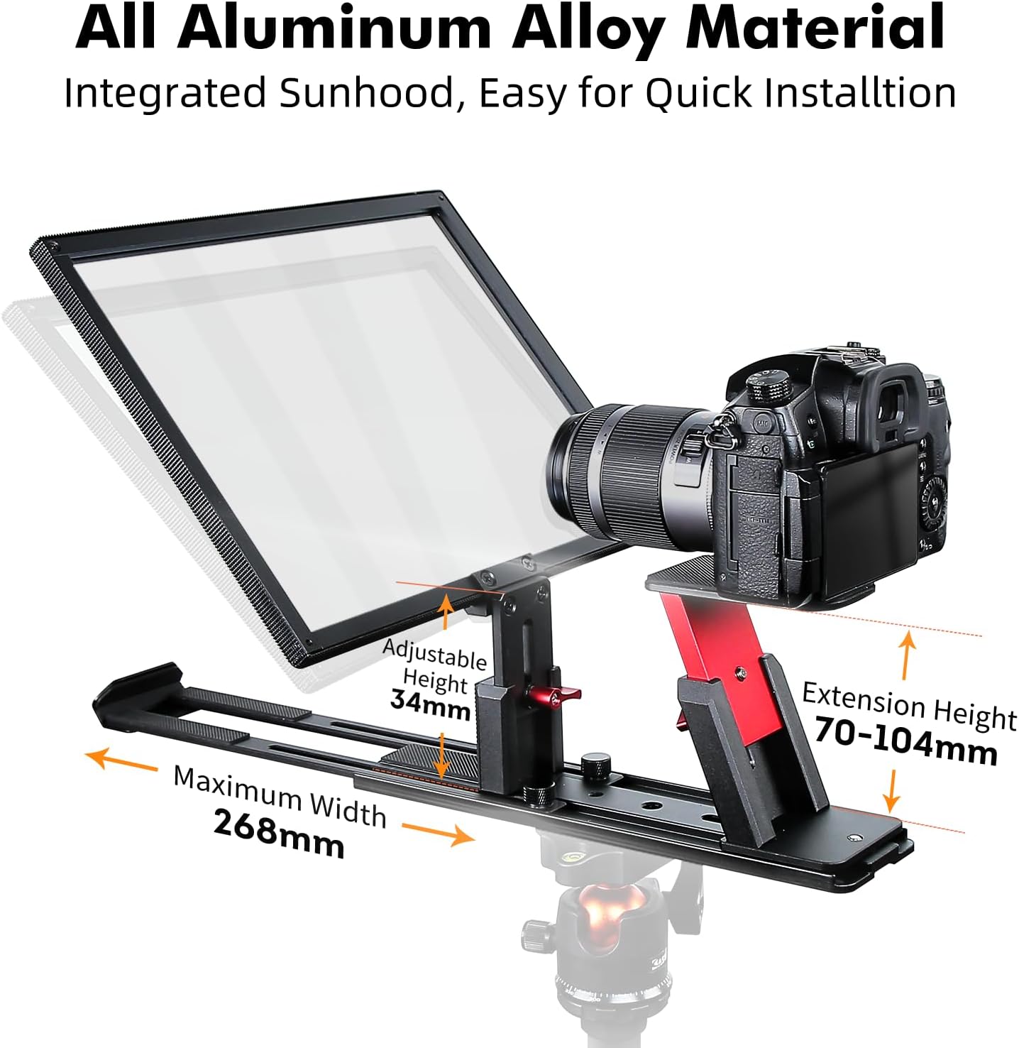 Desview T12S Teleprompter,12.9 Inch For Smartphone/ Tablet/ Ipad/ Camera