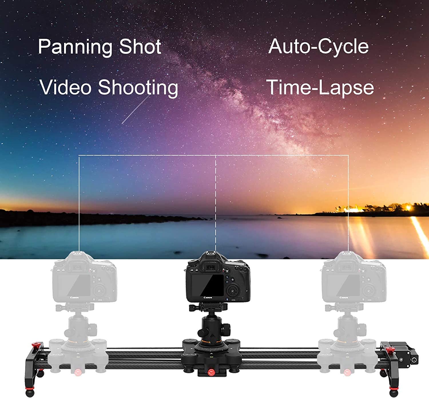 GVM GR-80QD Professional Video Carbon Fiber Motorized Camera Slider 80CM (32"")