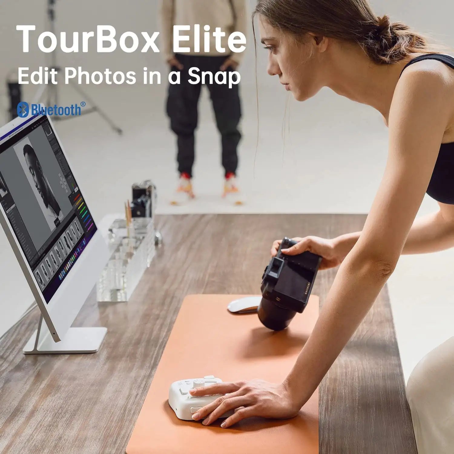 Tourbox Elite, Video Photo Editing Controller, Bluetooth 5.0 Customized Shortcut Keyboard - Black