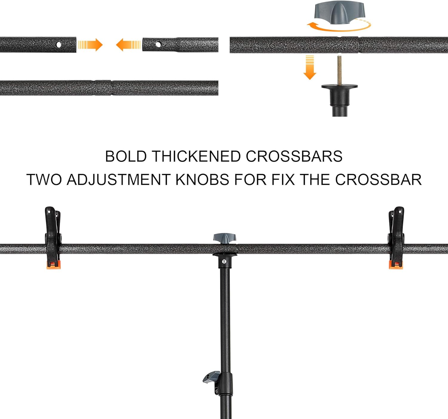 Promage T-Shape Photography Backdrop Stand Kit with 2 Fixing Clamps and Carrying Bag for Photo Video Studio PM-210