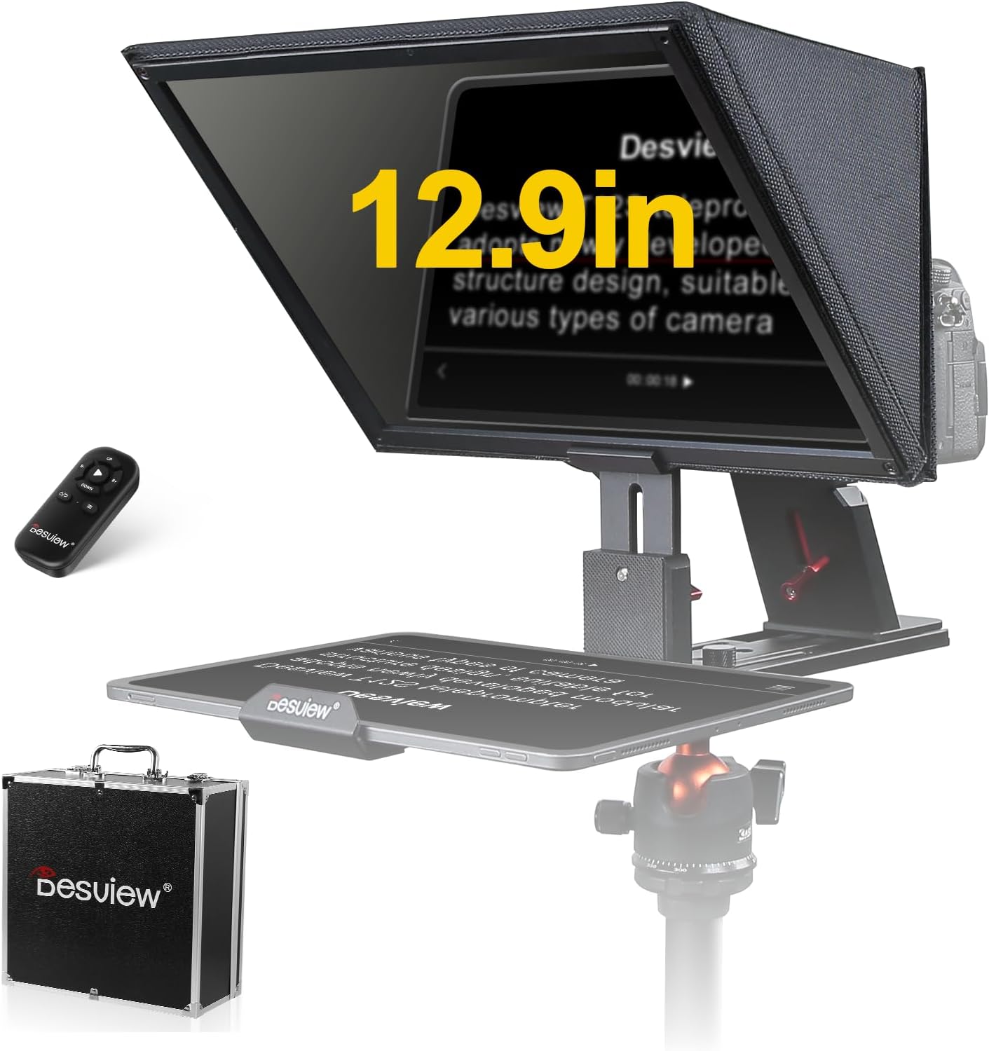 Desview T12S Teleprompter,12.9 Inch For Smartphone/ Tablet/ Ipad/ Camera