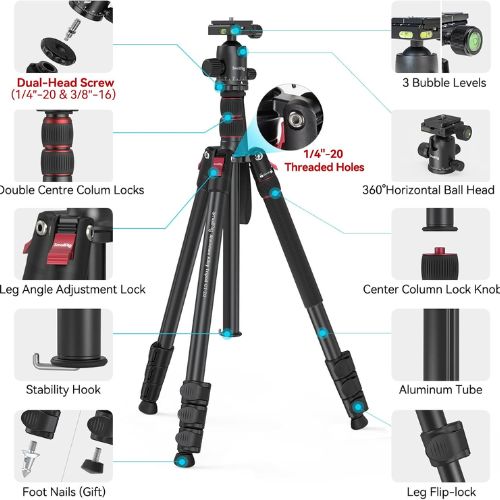 SmallRig CT-20 Aluminum Tripod with Ball Head 3474C