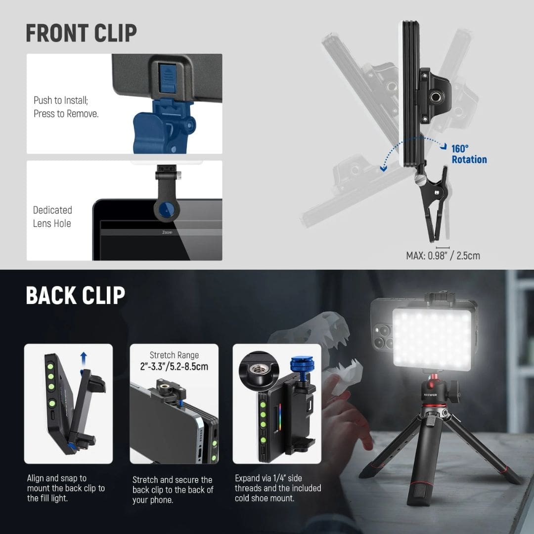Neewer VL67C Phone Selfie Light with App Control