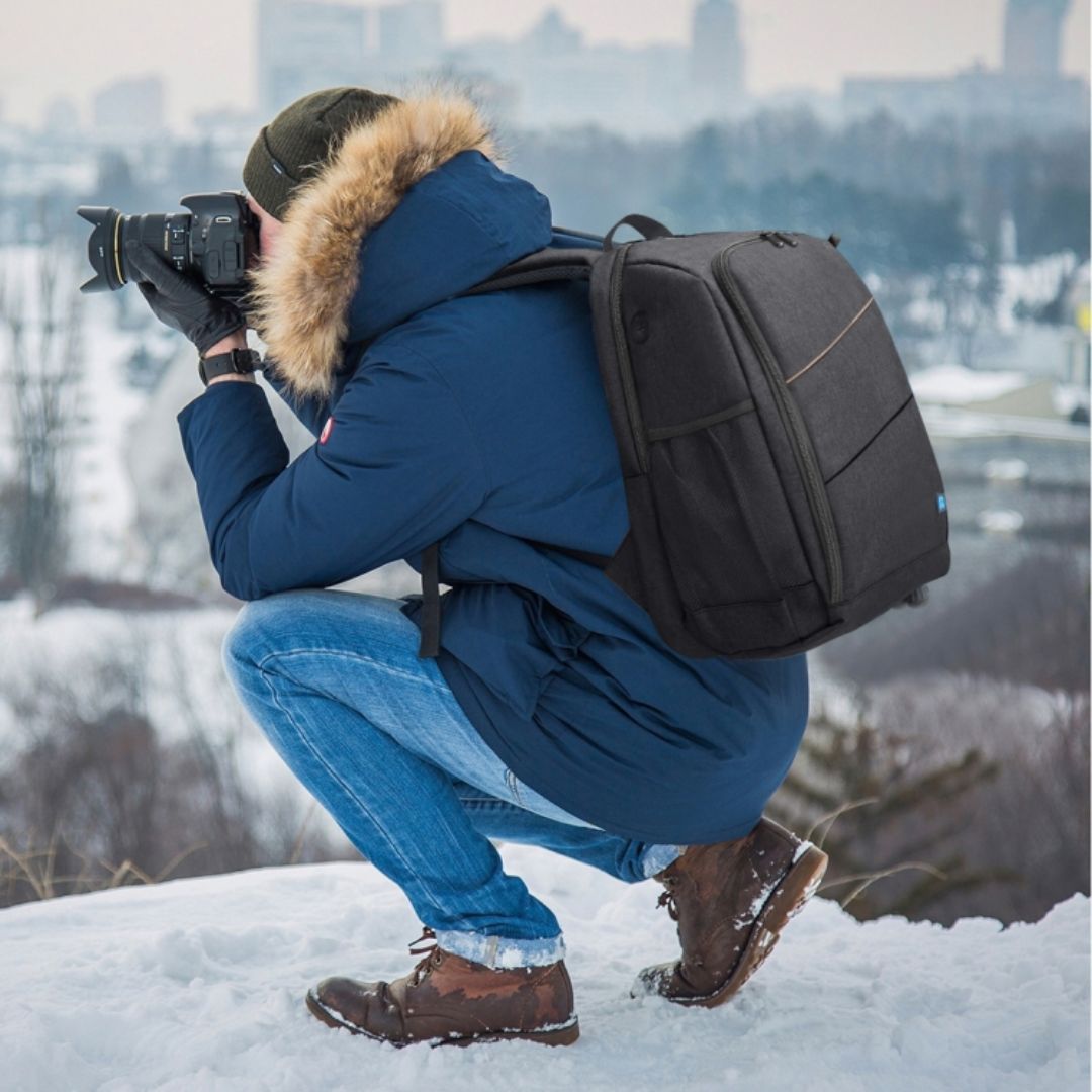 Puluz Outdoor Portable Waterproof Scratch-Proof Dual Shoulders Backpack Handheld PTZ Stabilizer Camera Bag with Rain Cover for Digital Camera, DJI Ronin-SC / Ronin-S (Black) PU5011B