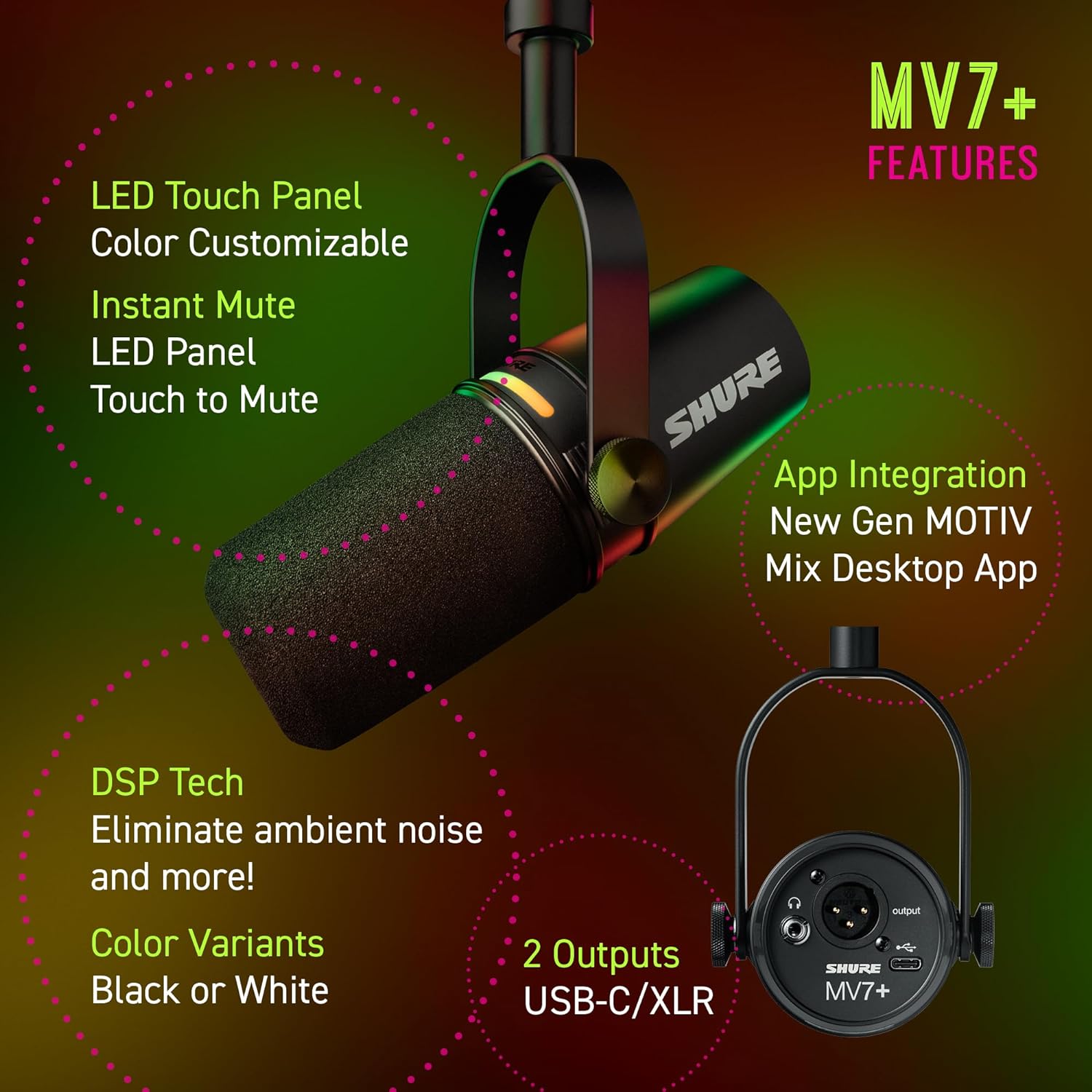 Shure MV7+ Podcast XLR/USB Microphone