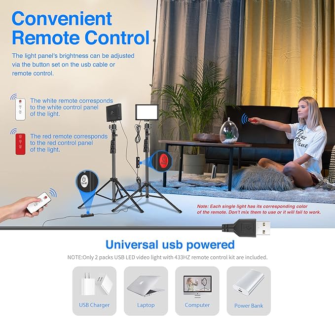 NEEWER ZC-10S 2 Pieces Pro USB Table Top LED Light Kit