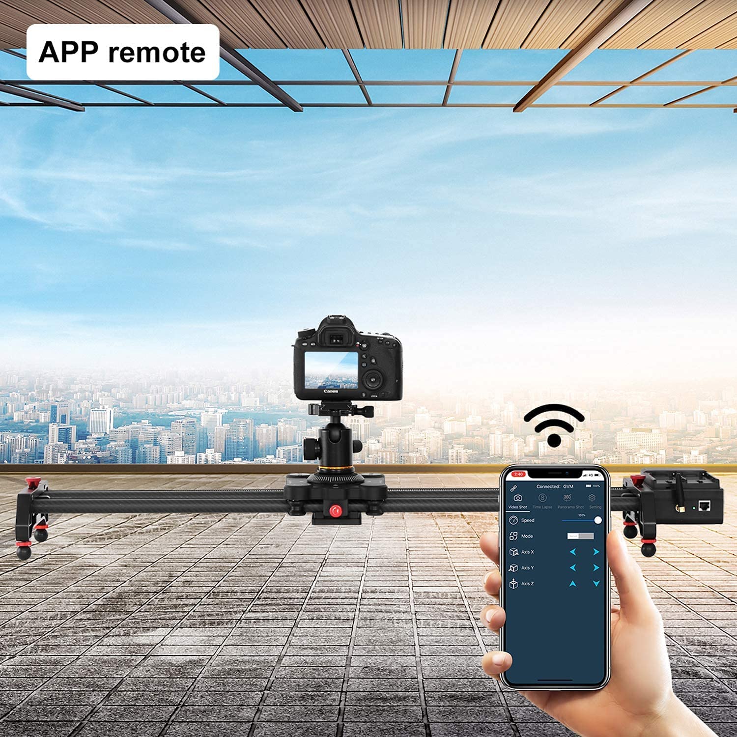 GVM-1.5D 120cm Professional Wireless Video Carbon Fiber Motorized Camera Slider With Bluetooth Remote