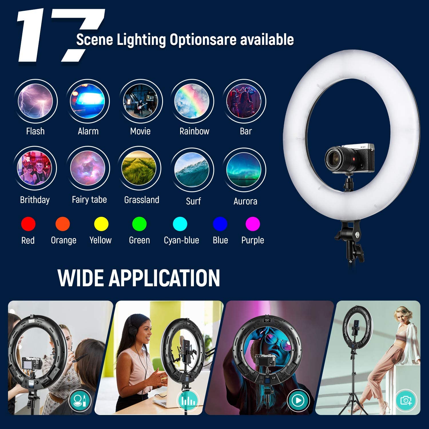 Promage 18" RGB Dimmable LED Ring Light