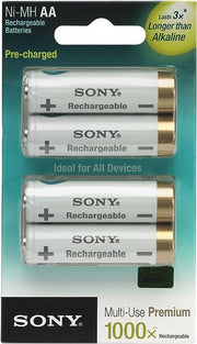 Sony NHAAB4KN Cycle Energy 2000 mAh Pre-Charged AA Rechargeable Batteries