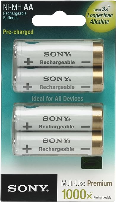 Sony NHAAB4KN Cycle Energy 2000 mAh Pre-Charged AA Rechargeable Batteries
