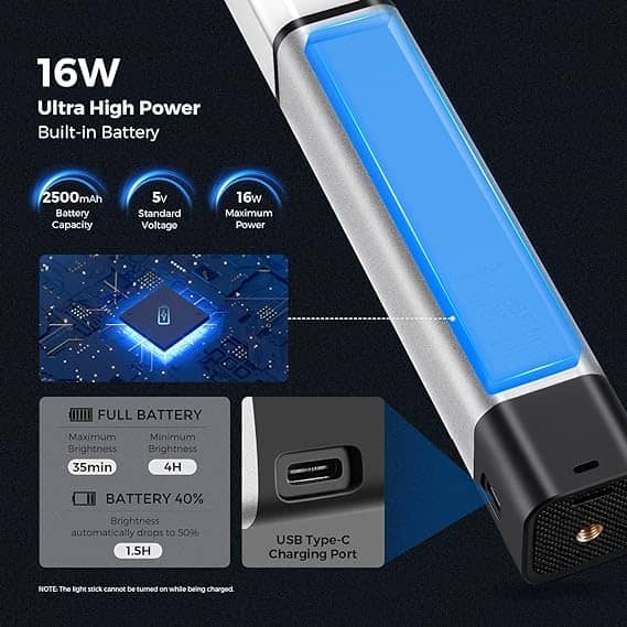 NEEWER CL124A Handheld Bi-Color LED Light Stick with Barn Doors