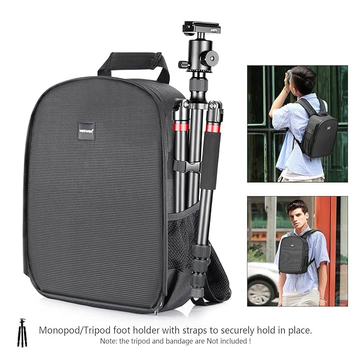 Neewer Multi-Function Backpack for Cameras and Accessories (Orange Interior)