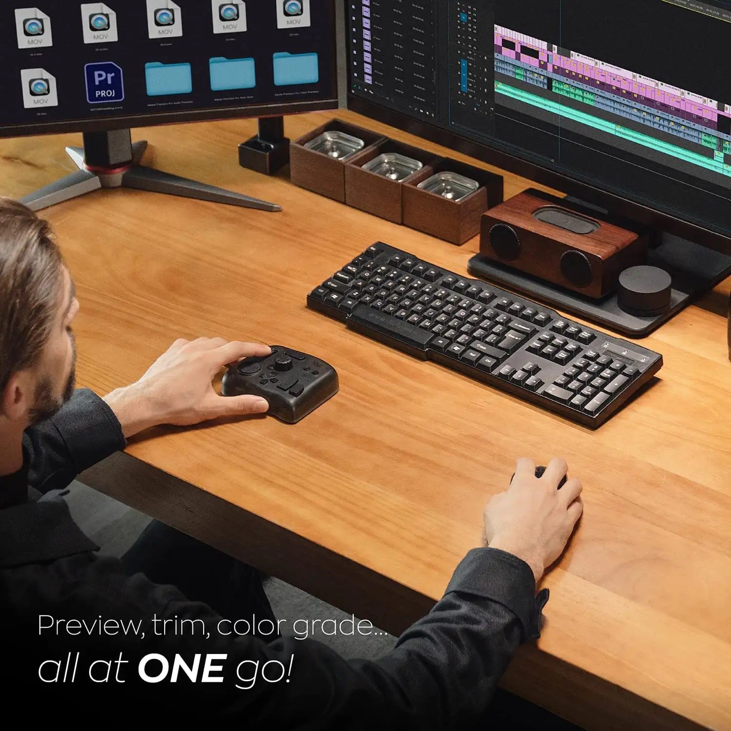 Tourbox Elite, Video Photo Editing Controller, Bluetooth 5.0 Customized Shortcut Keyboard - Black