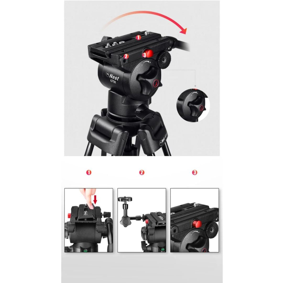 NEST Professional Tripod AT670PT-FT9902