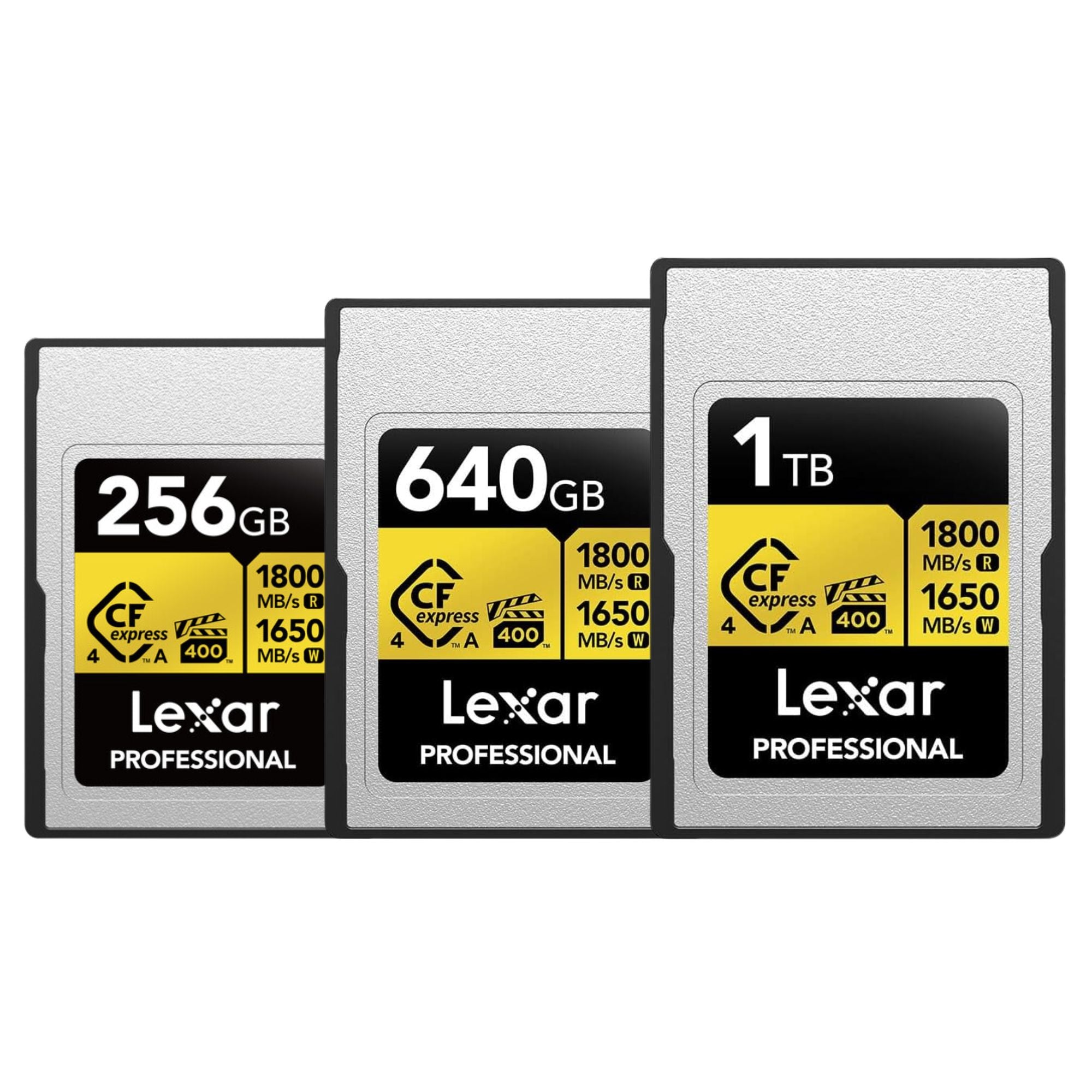 Lexar 1TB/640GB/512GB/256GB Professional GOLD CFexpress 4.0 Type A Memory Card