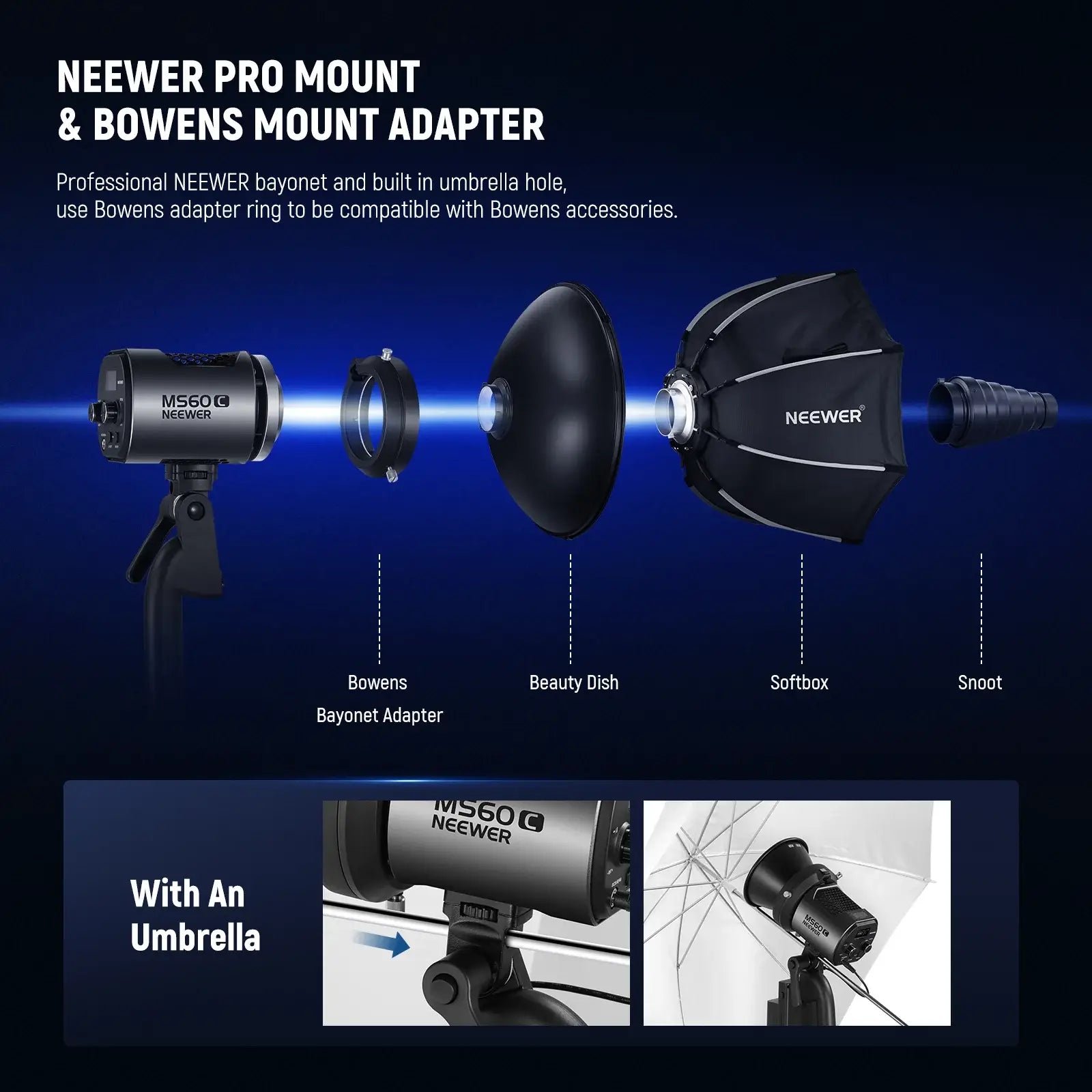 NEEWER MS60C RGB LED Video Light with App Control