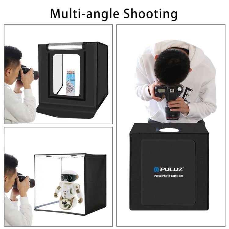 PULUZ 40cm Folding Portable 30W 5500K White Light Photo Lighting Studio Shooting Tent Box Kit with 6 Colors Backdrops (Black, Orange, White, Red, Green, Blue), Size: 40cm x 40cm x 40cm