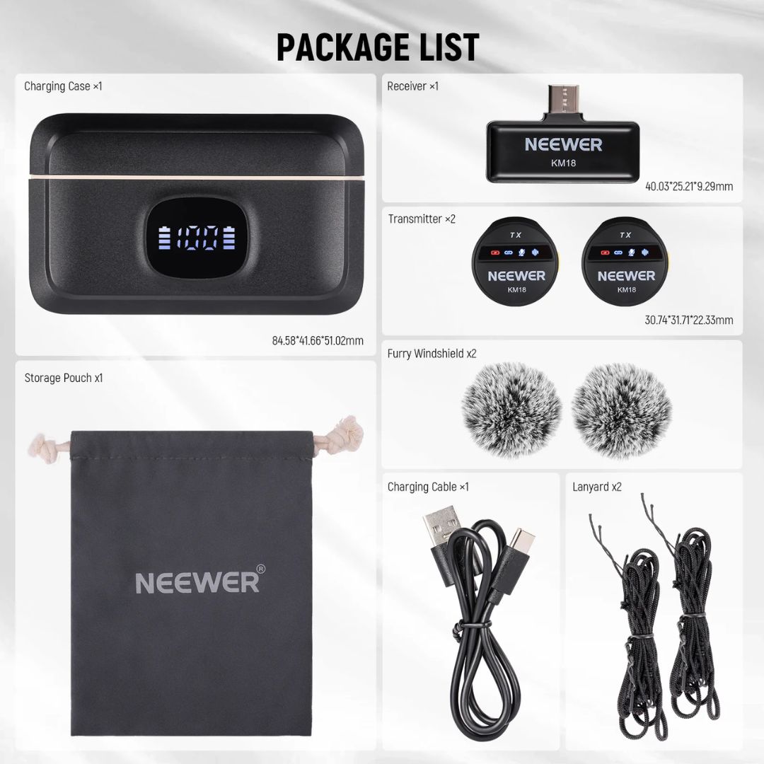 Neewer KM18 Wireless Button Lavalier Microphone Kit
