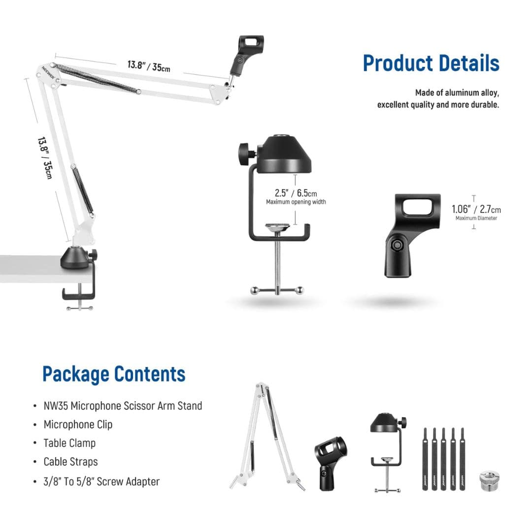 NEEWER NW-35 Suspension Boom Scissor Mic Arm Stand Black