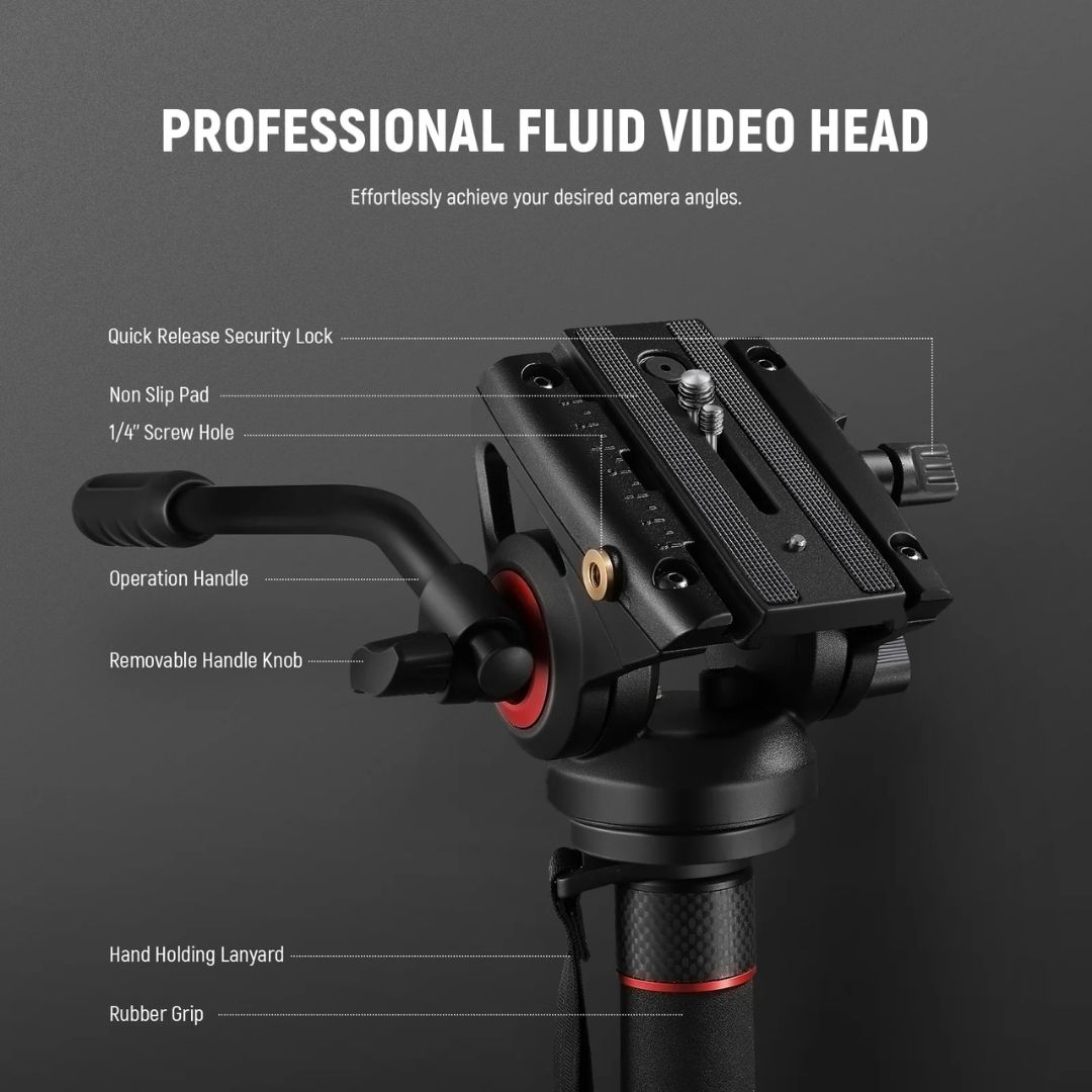 Neewer Aluminum Alloy Monopod with Fluid Head