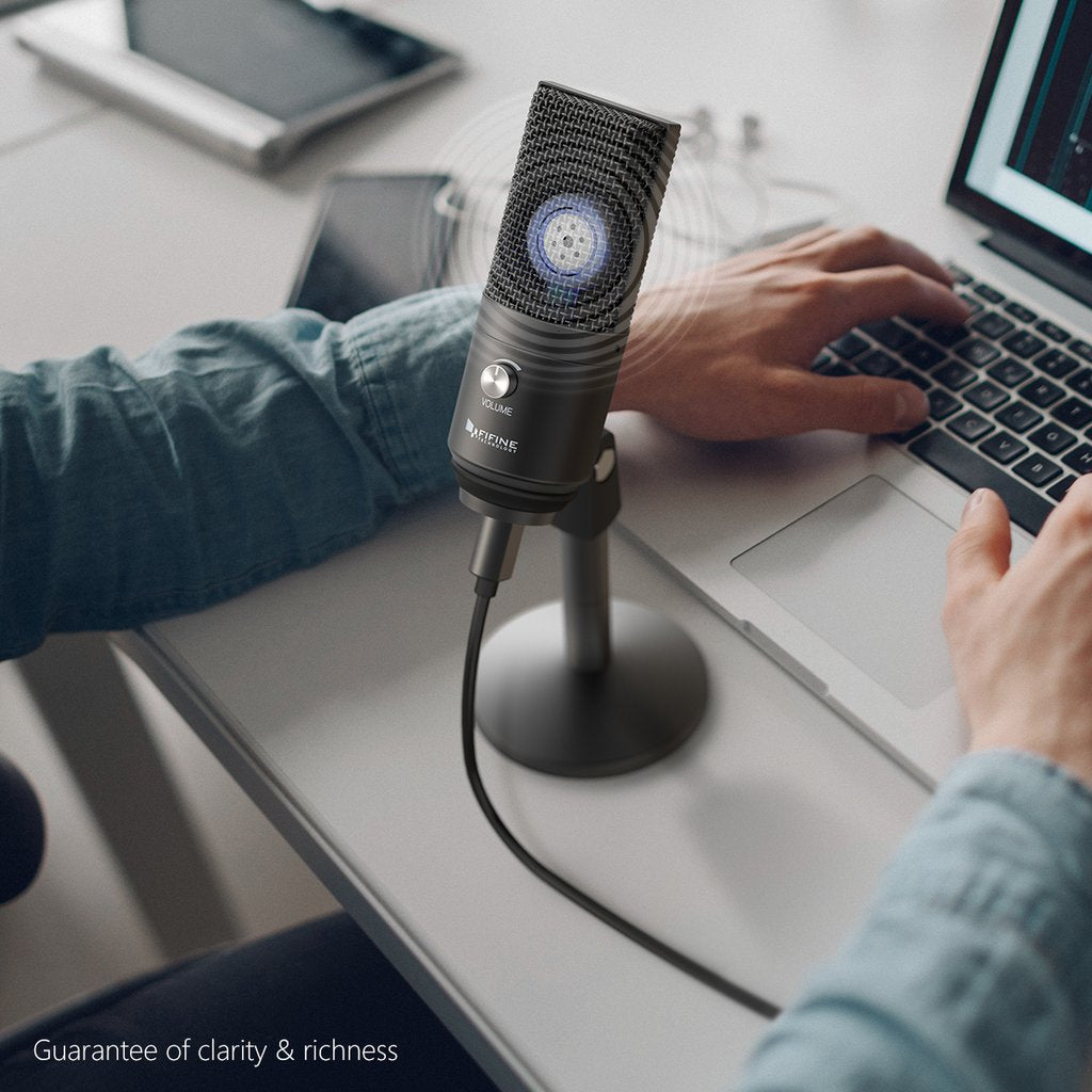 FIFINE K670B USB Mic with a Live Monitoring Jack for Streaming Podcasting on Mac/Windows