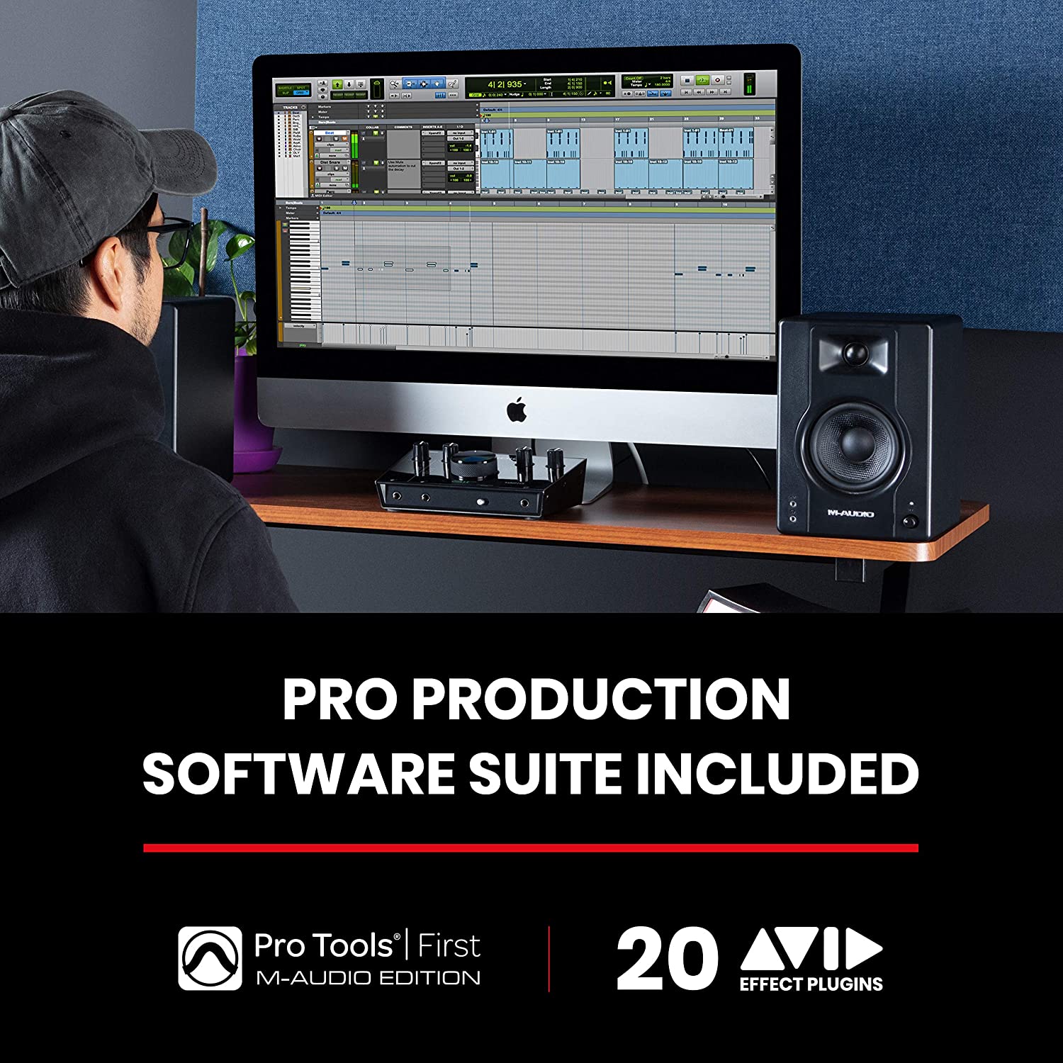M-Audio BX3 - 120-Watt Powered Desktop Computer Speakers / Studio Monitors for Gaming, Music Production, Live Streaming and Podcasting (Pair)
