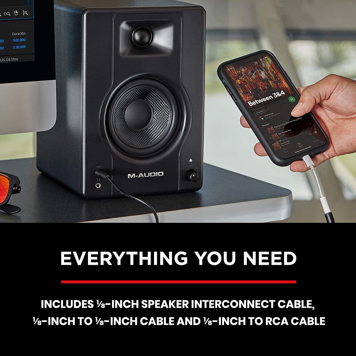 M-Audio BX4 - 120-Watt Powered Desktop Computer Speakers / Studio Monitors for Gaming, Music Production, Live Streaming and Podcasting (Pair)