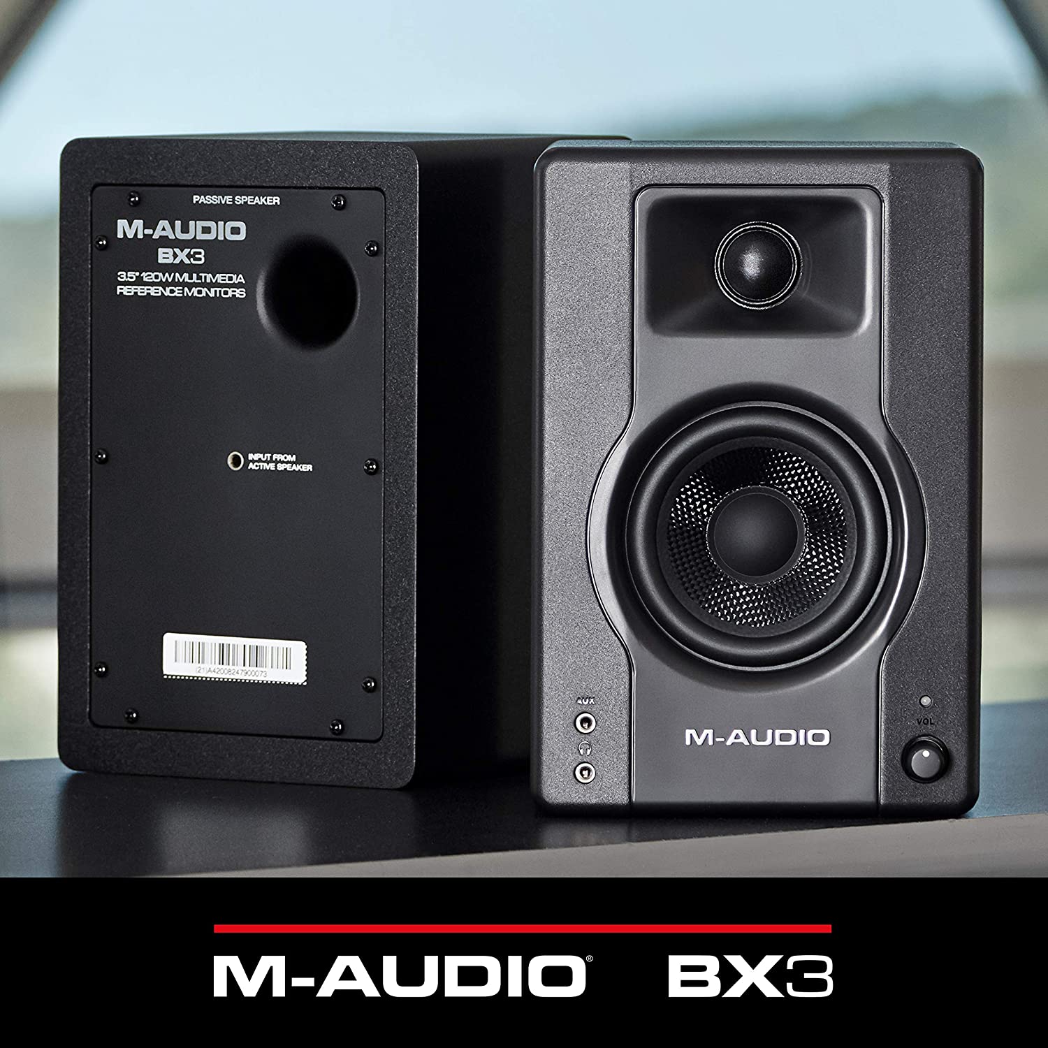 M-Audio BX3 - 120-Watt Powered Desktop Computer Speakers / Studio Monitors for Gaming, Music Production, Live Streaming and Podcasting (Pair)