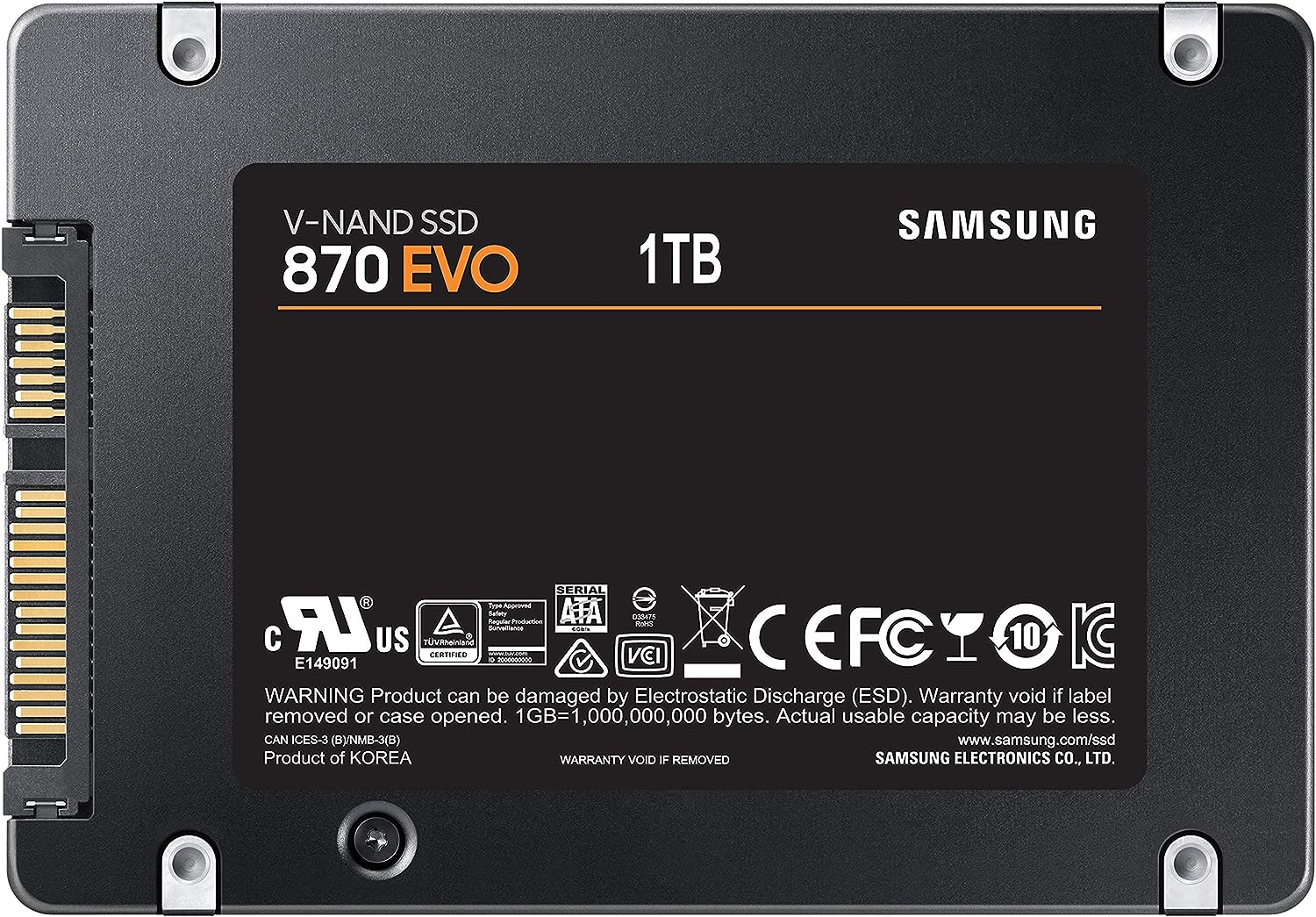 SAMSUNG 870 EVO 1TB 2.5 inch SATA III Internal Solid State Drive SSD MZ 77E1T0BW