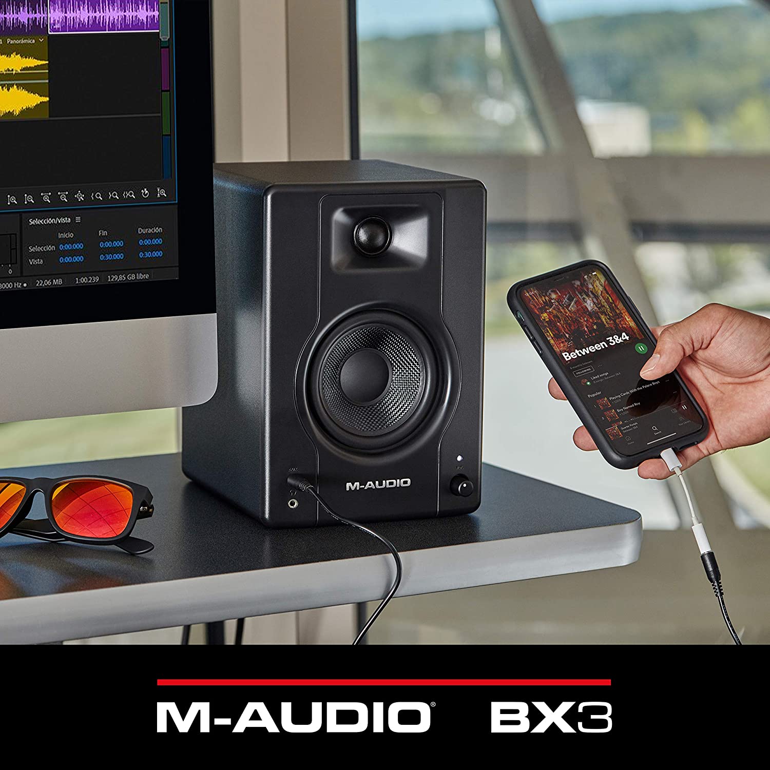 M-Audio BX3 - 120-Watt Powered Desktop Computer Speakers / Studio Monitors for Gaming, Music Production, Live Streaming and Podcasting (Pair)