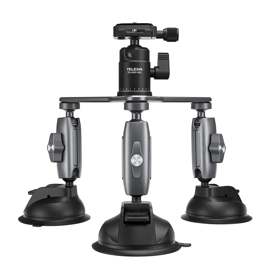 TELESIN TE-TSB-001 THREE SUCTION CUPS ACTION CAMERA TRIPOD MOUNT BRACKET HOLDER