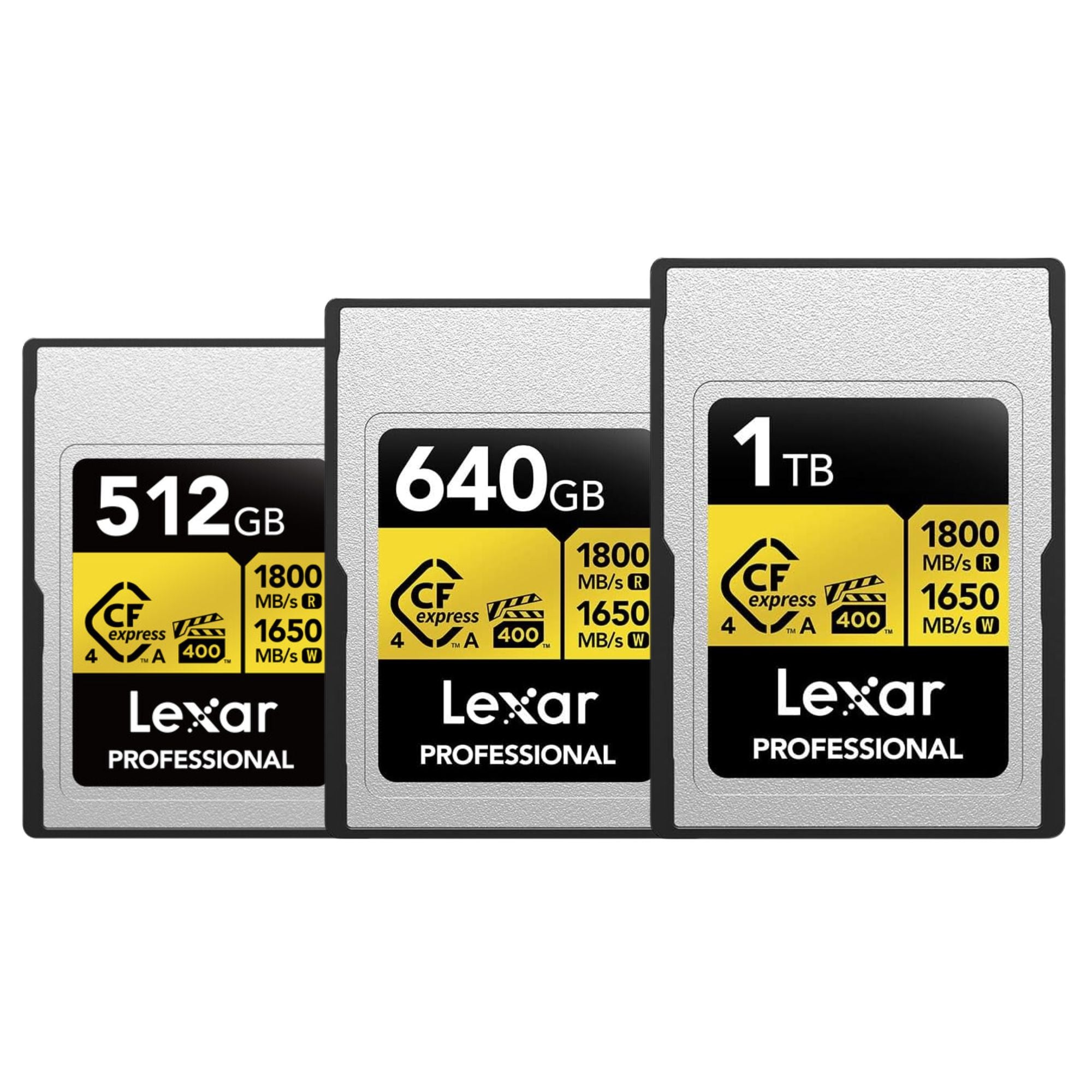 Lexar 1TB/640GB/512GB/256GB Professional GOLD CFexpress 4.0 Type A Memory Card