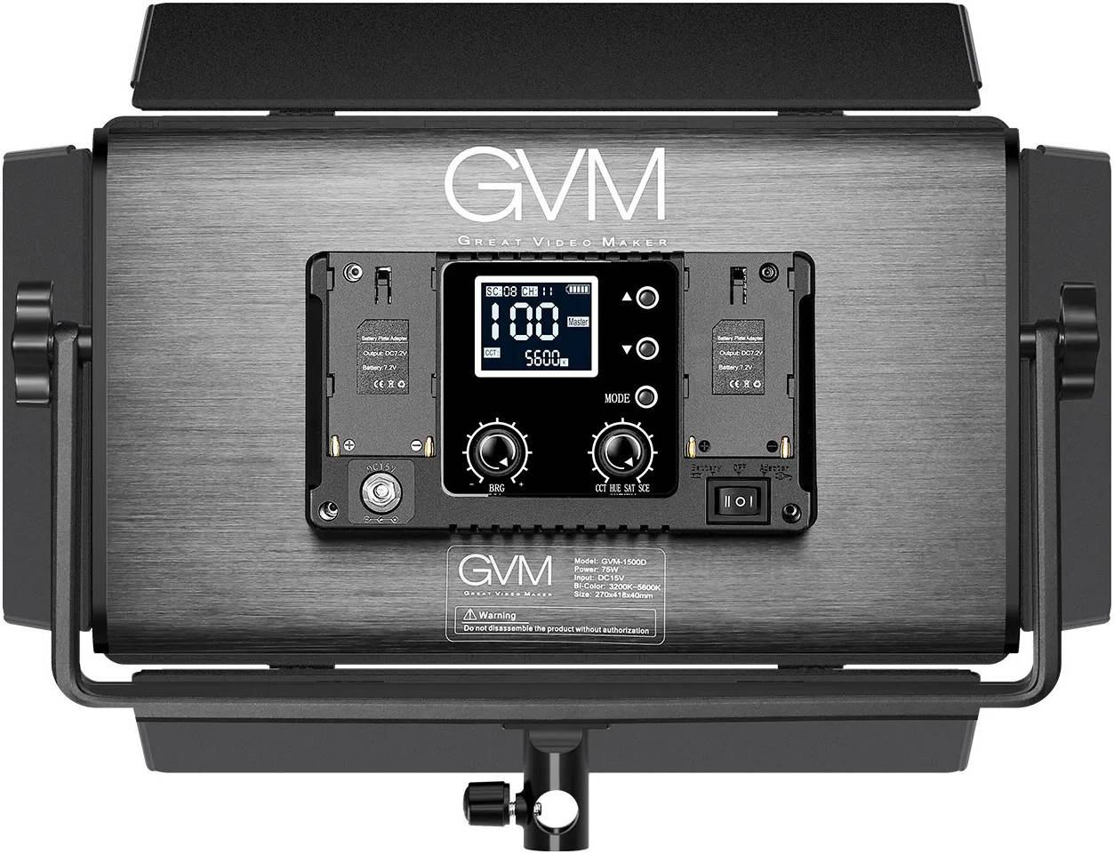 GVM-1500D 75W Powerful Bi-color and RGB Video Panel Light