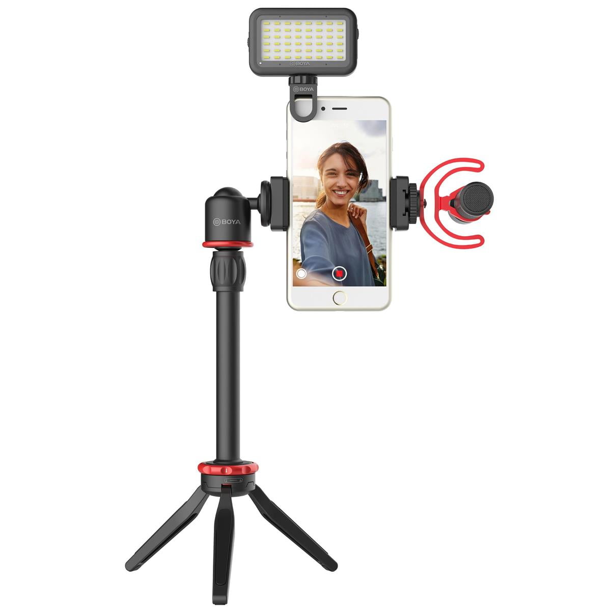BOYA BY-VG350 Vlogger Kit Plus with BY-MM1+ Shotgun Microphone, LED Light