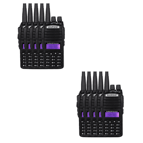 BAOFENG UV-82 (1 - 20 Set) 5W Radio Handheld Dual Band Portable Walkie Talkies With Earpiece - 10S