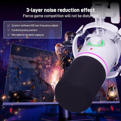 MAONO PD200XS WH XLR/USB Podcast Dynamic Microphone Kit – White