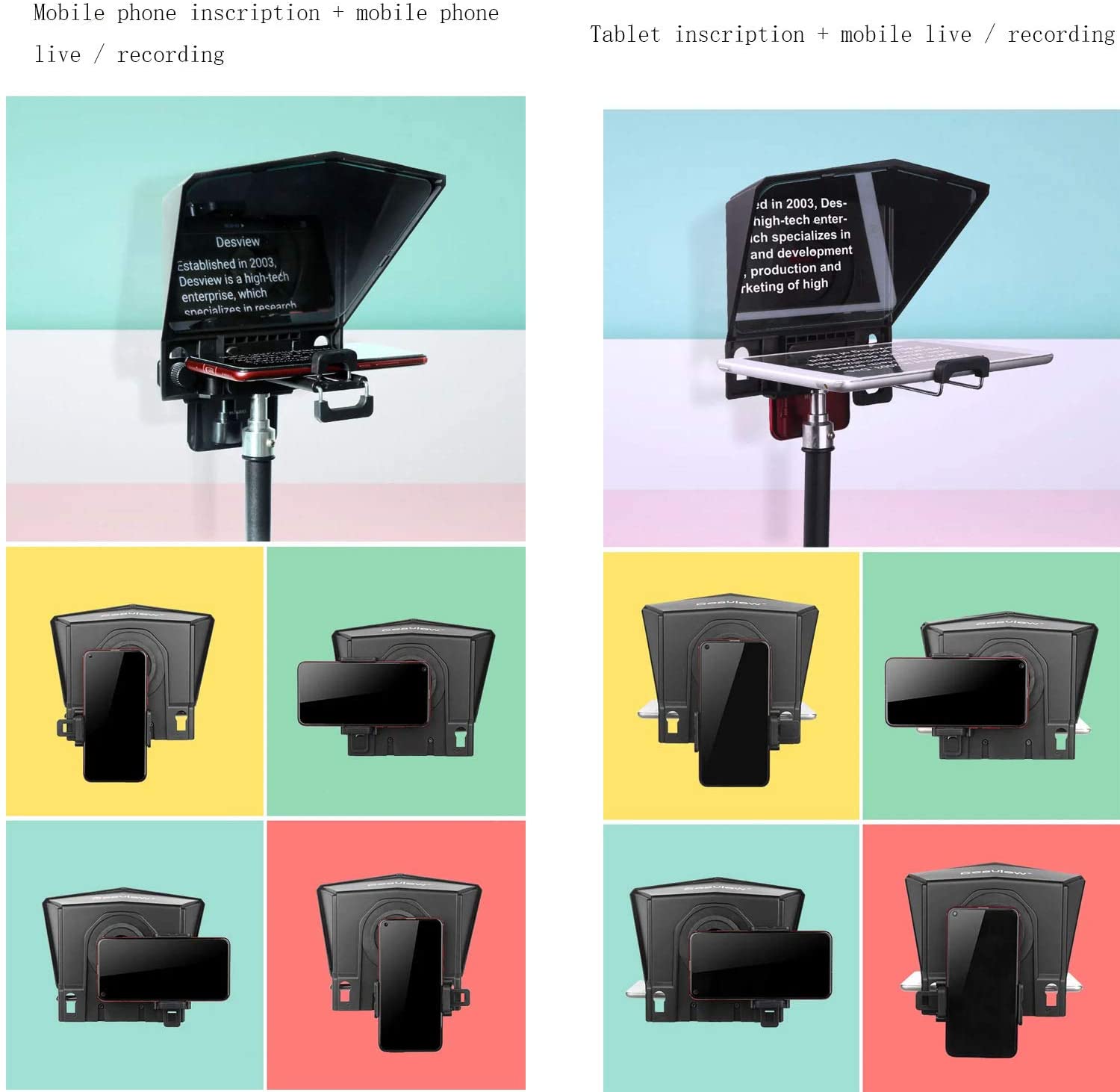 Desview T2 Teleprompter for Smartphone and Pad